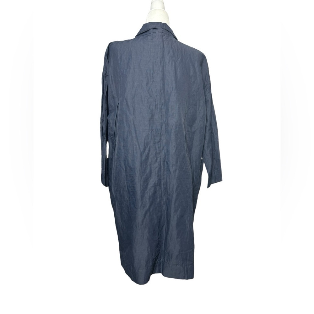 Eileen Fisher steel satin crinkle metallic jacket size: XS - Picture 3 of 8